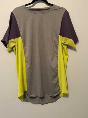 Robert Geller Gray Neon Yellow Athletic Shirt Men’s Performance Tee